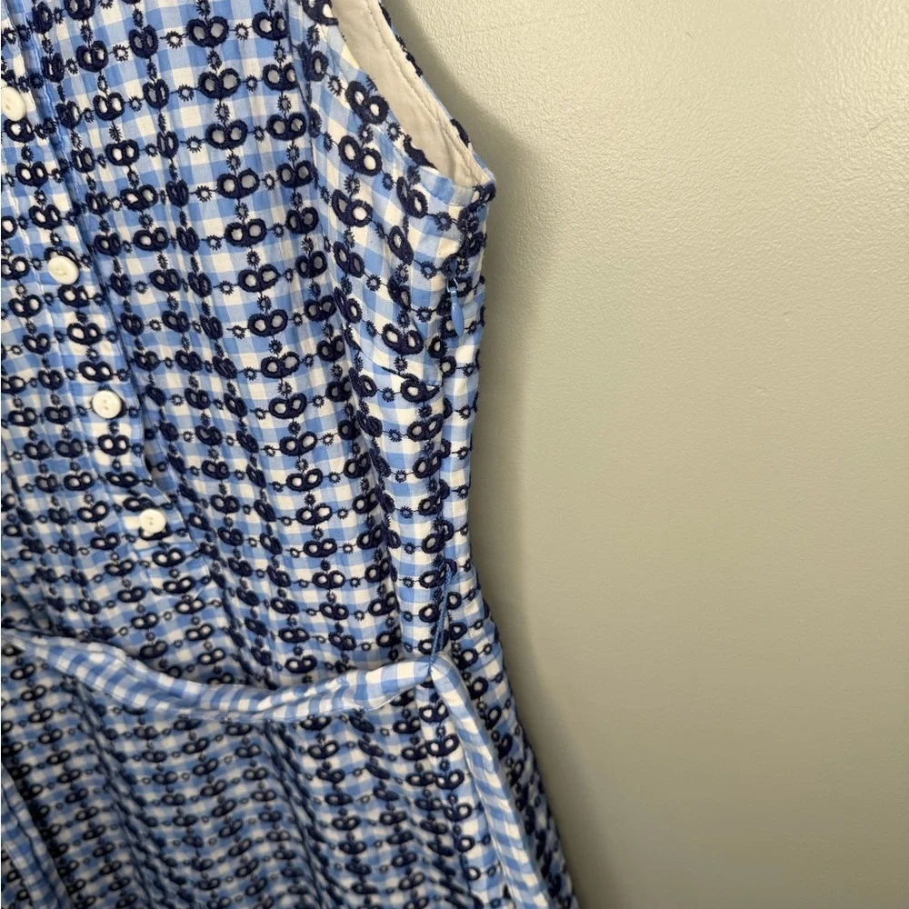 Vineyard Vines Eyelet Gingham Belted Mini Dress - Picture 7 of 11